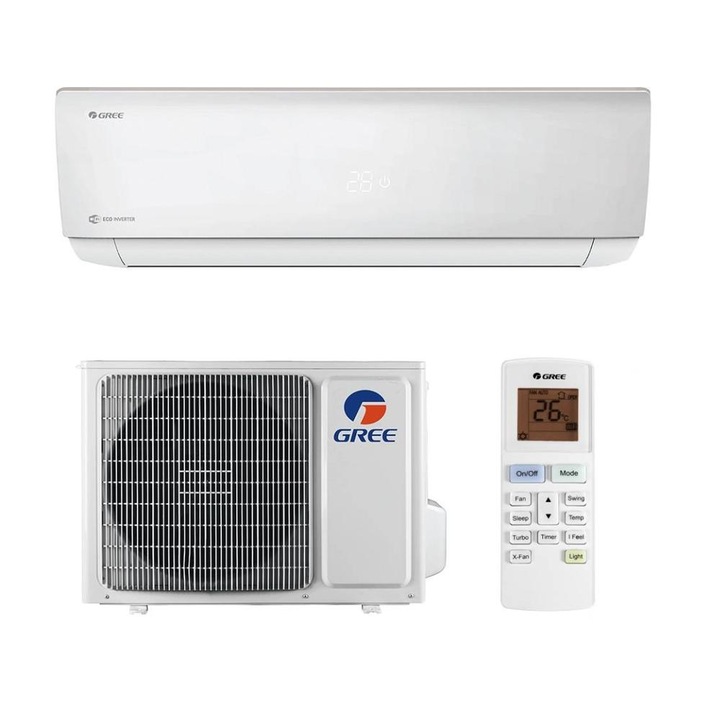 Klíma Bora A4 Silver NEW 2024 GWH12AABXB-K6DNA4A, 12000 BTU, A++/A+, Wi-Fi, Inverter, Hideg plazma, Auto Clean, I Feel + telepítőkészlet mellékelve, Fehér