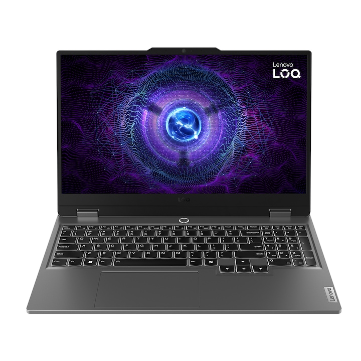 Lenovo LOQ 15IRX9 laptop, 83DV00L4BM, 15.6", Intel Core i7-13650HX (14 magos), NVIDIA GeForce RTX 4050 (6GB GDDR6), 16GB 4800MHz (1x16GB) DDR5, Szürke