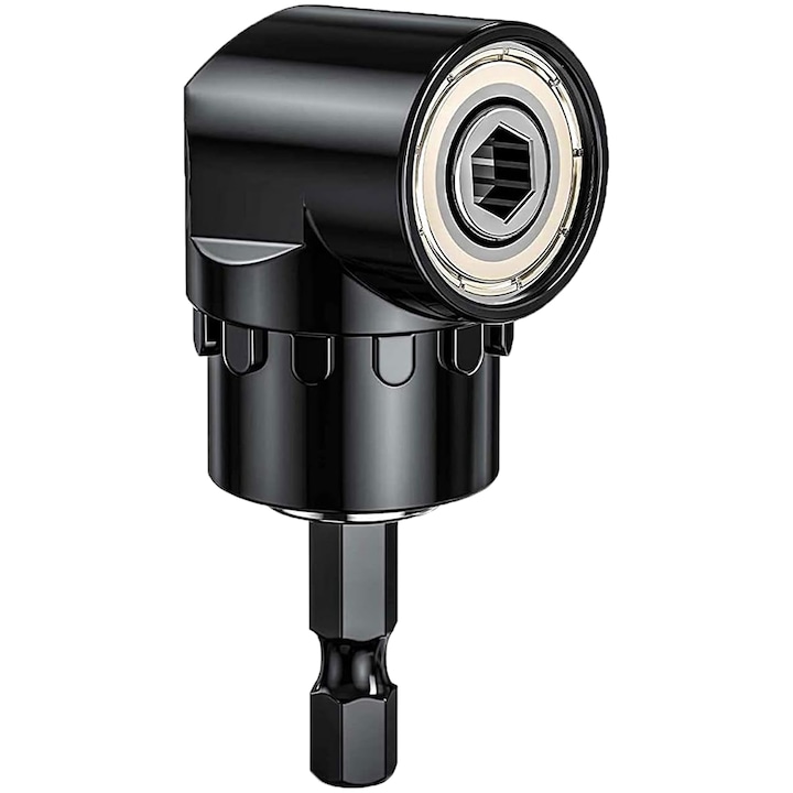 Адаптер за бормашина с наклонена глава, Minetgnon®, Hex Electric ъглова бормашина, ъгъл 105°, стомана, дължина 61 mm, черен