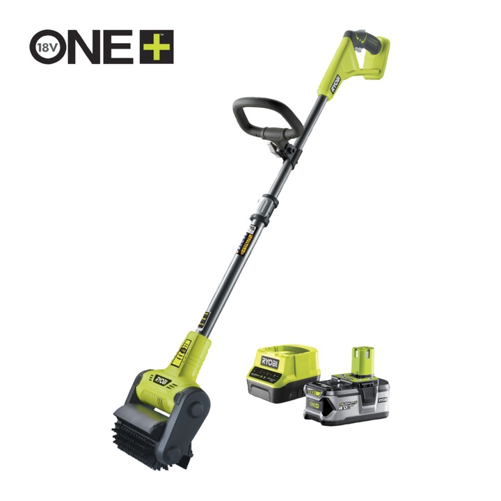 Ryobi ONE+ RY18PCB-140 18v akkus járólap és térkő tisztító suroló 4, 0ah akku, töltő
