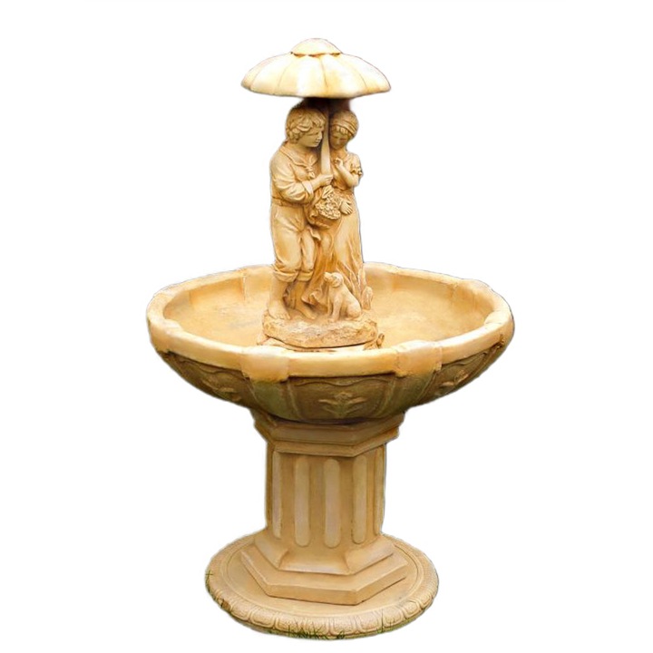 Артезиански фонтан Малък чадър, декоративен, 1024, за градина / тераса / зала за събития, за навън, височина 137 см, цвят мед, включена помпа и лепило