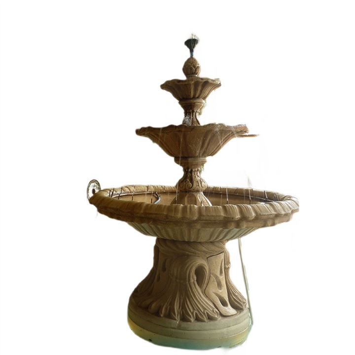 Артезиански фонтан ITALIA, декоративен, 1030R, за градина / тераса / зала за събития, за закрито / открито, меден цвят, височина 180 см, помпа, лепило, светодиоди, включен метален пръстен
