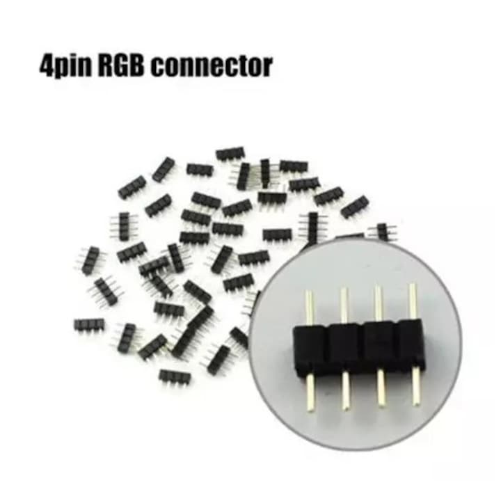 Conector banda led fara sudura 10x 4pin m-m 5050 rgb