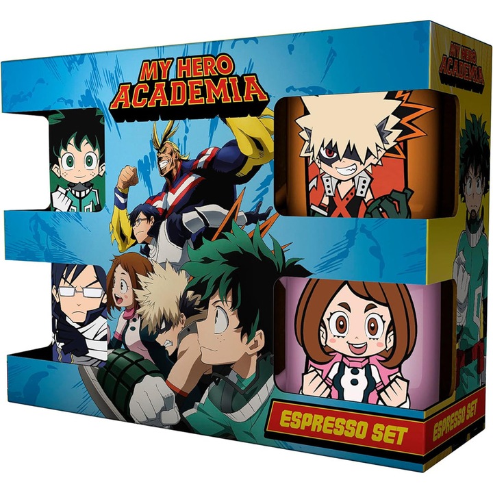 Set 4 Cani Espresso My Hero Academia, Chibi, 110 ml