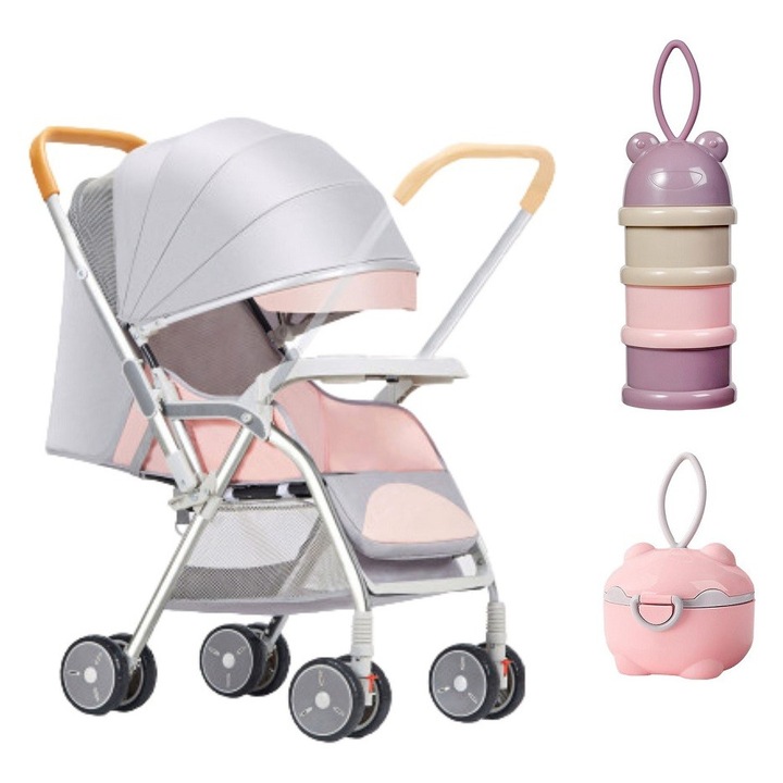 Пакет Спортна количка Z6 Розова, Контейнер за мляко на прах или храна, Дозатор за мляко, MIxbo 016