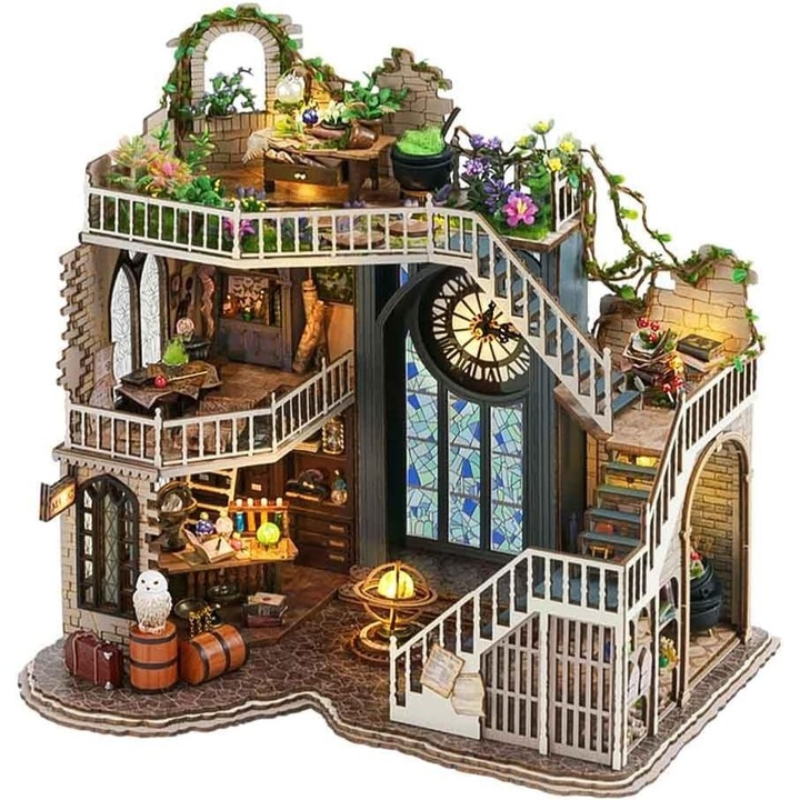 Cutebee 3D Puzzle, Miniatűr ház Könyvkuckó DIY Magic House, 232 db-os