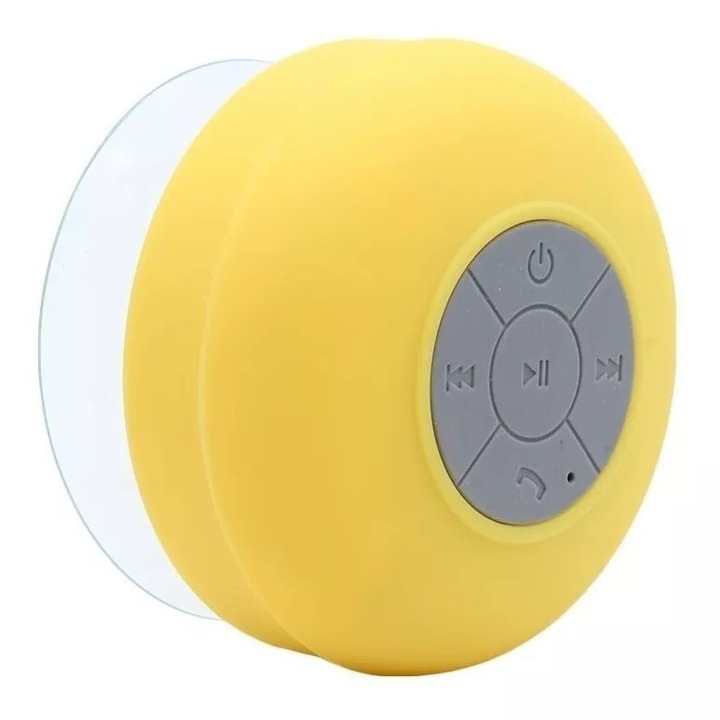 Difuzor Bluetooth impermeabil cu ventuza pentru baie, SIHOiSi, Galben