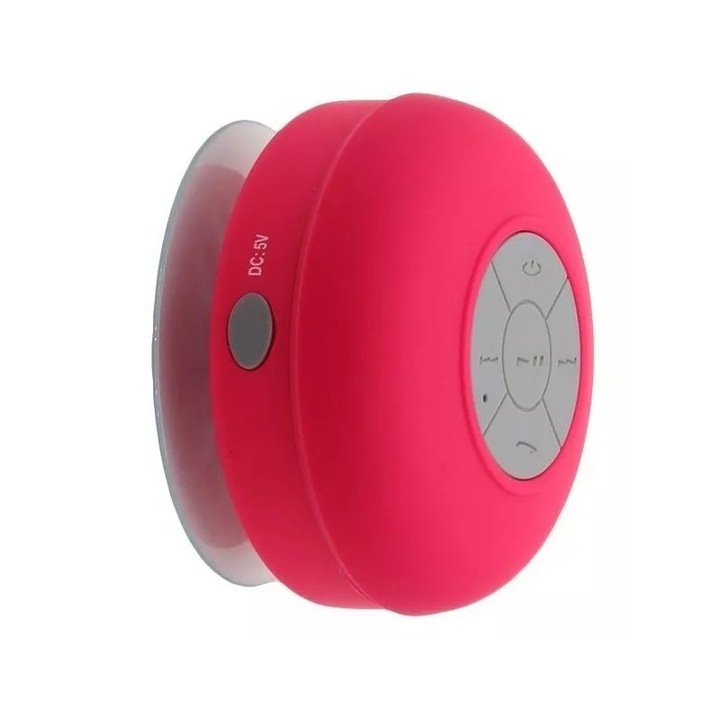 Difuzor Bluetooth impermeabil cu ventuza pentru baie, SIHOiSi, Roz inchis