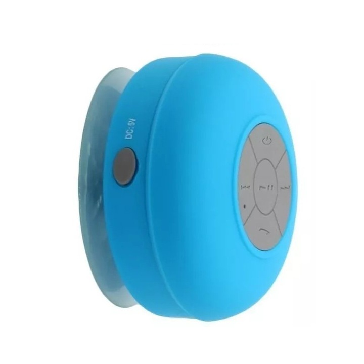 Difuzor Bluetooth impermeabil cu ventuza pentru baie, SIHOiSi, Bluetooth 5.0, Albastru