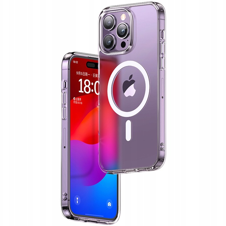 Etui Magnetic CLEAR CASE Mcdodo MagSafe, compatibila cu iPhone 15 Plus, Transparent