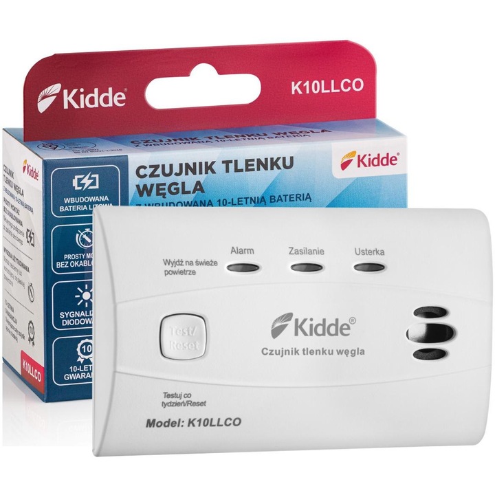 Szén-monoxid érzékelő, KIDDE, fehér