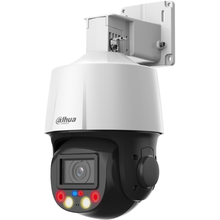 Camera supraveghere rotativa IP Speed Dome PTZ Dahua Eco Series WizSense TiOC Active Deterrence SD3E405DB-GNY-A-PV1, 4 MP, 2.7 mm - 13.5 mm, Iluminare duala, IR 50 m, slot card, auto-tracking, microfon/difuzor, PoE