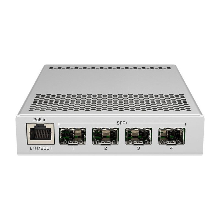 Switch, MikroTik, 4 porturi SFP+, Gigabit Ethernet, Argintiu