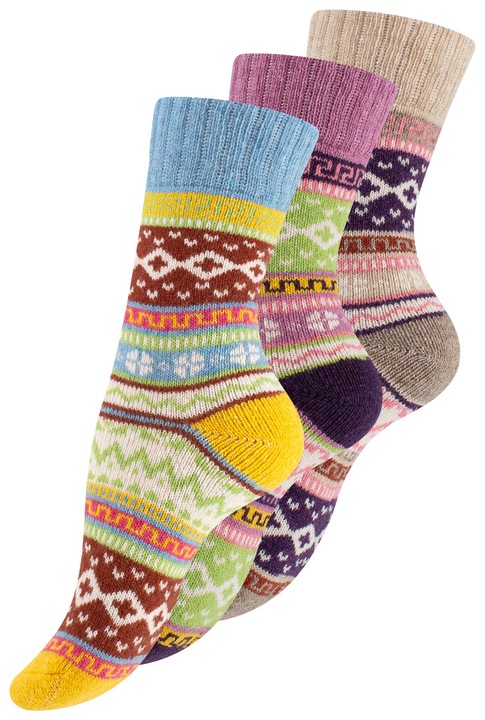 Set 3 perechi sosete dama, VCA, Lana, Multicolor, 39-42 EU