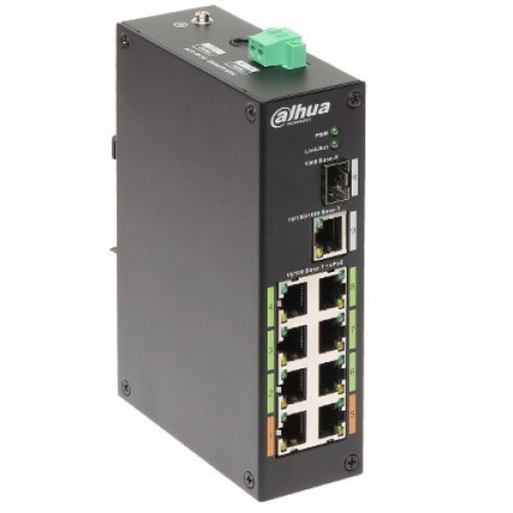 Comutator, Dahua, LR2110-8ET-120-V2, Negru