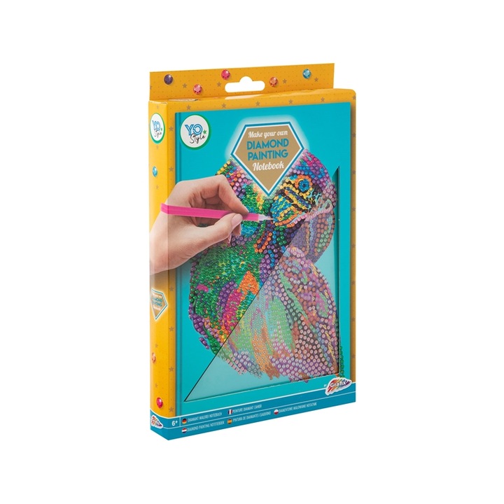 Set de colorat cu margele, Grafix, Model Papagal, A5, Multicolor