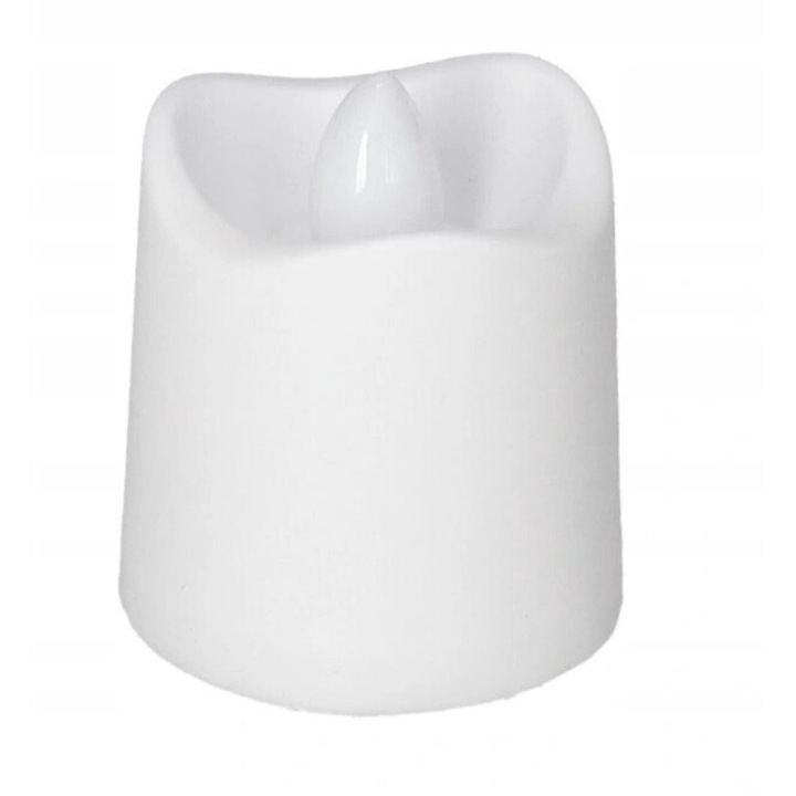 Led dekoratív gyertya, 4x3,8 cm, Fehér