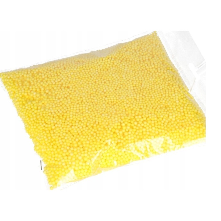 Декоративни топки, Полистирен, 3-4мм, Жълти, 10гр