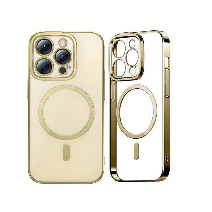 Калъф тип гръб за iPhone 14 Pro Max, BASEUS Glitter Series Magnetic Case, + скрийн протектор златен