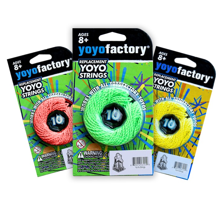Pachet 30 sfori de rezerva Yoyo, 3 Culori, Rosu Galben Verde, 110 mm