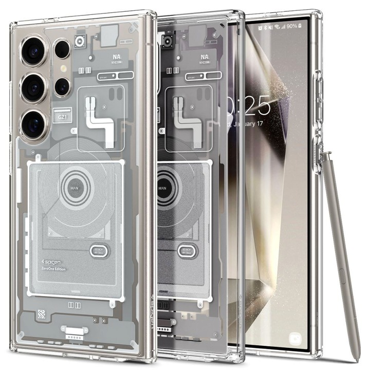 Carcasa Spigen Ultra Hybrid compatibila cu Samsung Galaxy S24 Ultra Zero One White