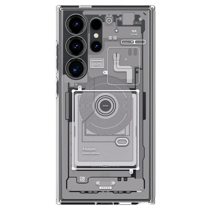 Калъф Spigen Ultra Hybrid, съвместим с Samsung Galaxy S24 Ultra Zero One White