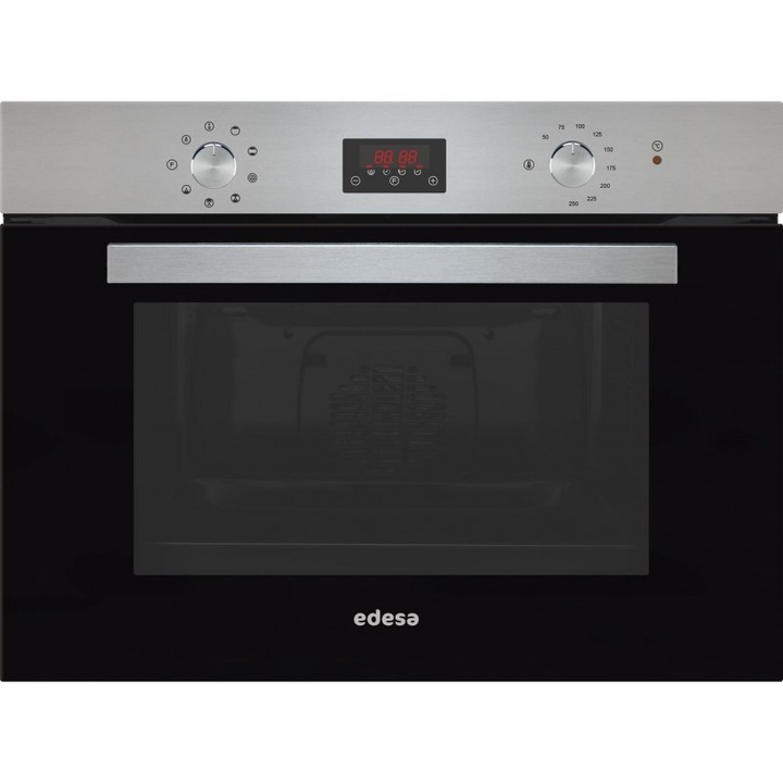 Cuptor electric, EOE-4530 X, Edesa, Incorporabil, 40 L, 45 cm h, sticla neagra/inox, EasyClean, LED, 8 programe
