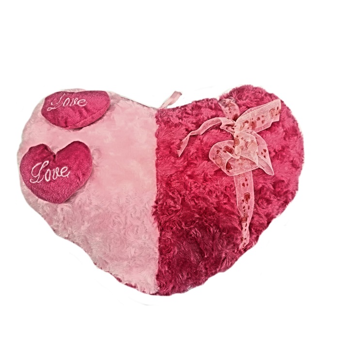 Perna plus in forma de inima roz, 30 cm