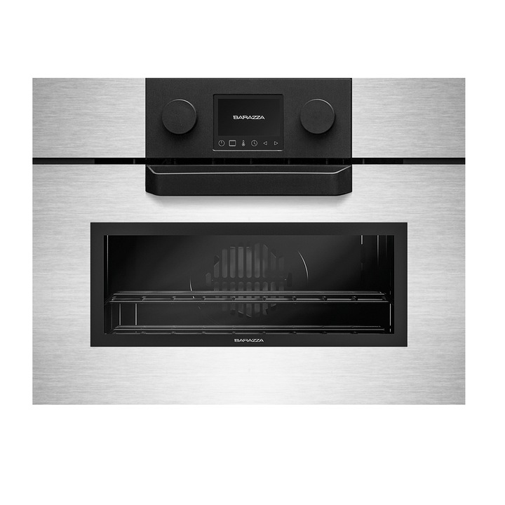 Cuptor electric incorporabil Barazza, colectie Icon Glass, latime 56 cm, 40 litri, functie microunde, temperatura max 250°C, 17 functii manuale, 20 programe automate, 5 programe de dezghetare, panou tactil, functie Veggy, inox