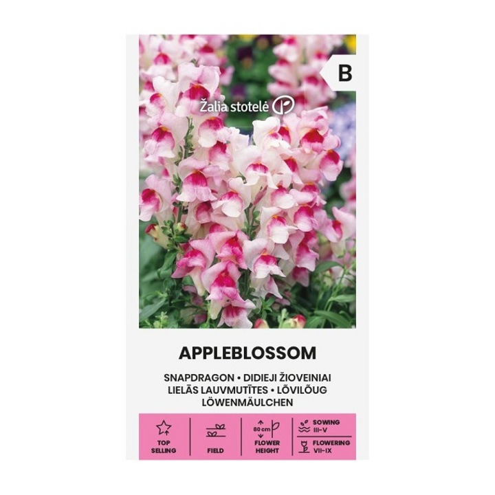 Seminte, Gura Leului Appleblossom, Žalia Stotelė, plic, 0.5 grame