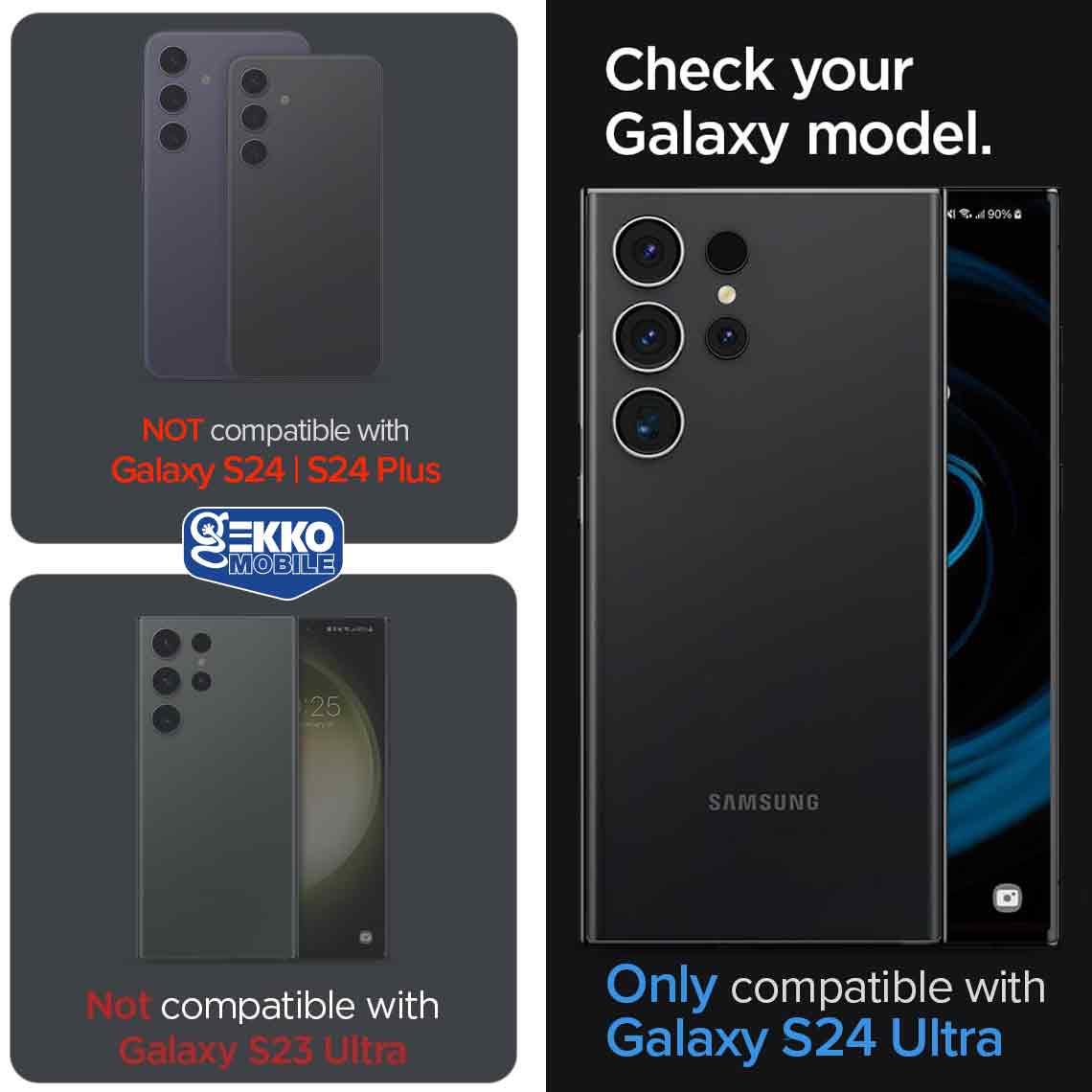 Folie sticla ecran pentru Samsung Galaxy S24 Ultra - HD UltraClear 6D, UltraThin, cu contur negru, Full Glue, acoperire totala si amprenta functionala, GEKKO™ Clear Transparenta