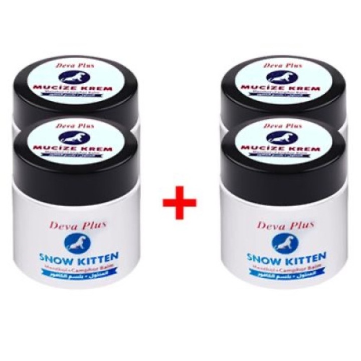 Set Crema de incalzire pentru dureri musculare si articulare, Deva plus, Snow kitten, 40 ml x 4 bucati