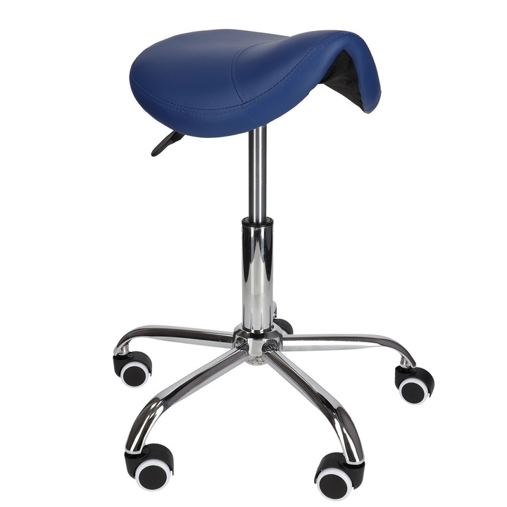 Forgó masszázsfotel, 4FIZJO Ergo, Ökológiai bőr/Fém, Kék