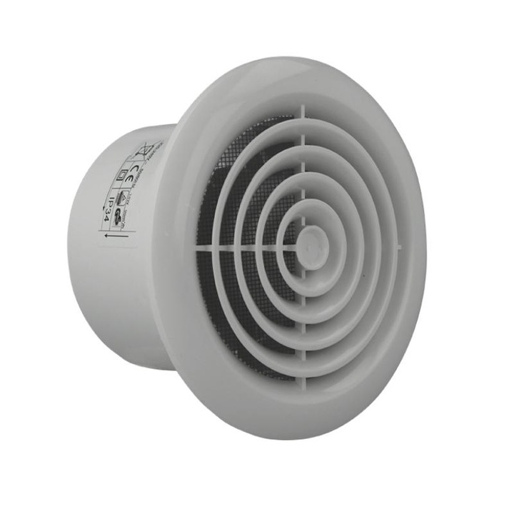 Ventilator axial baie, Ventika, Plastic, 98m3/h, 14 W, 230 V, Silentios, 141 x 104 mm, Alb