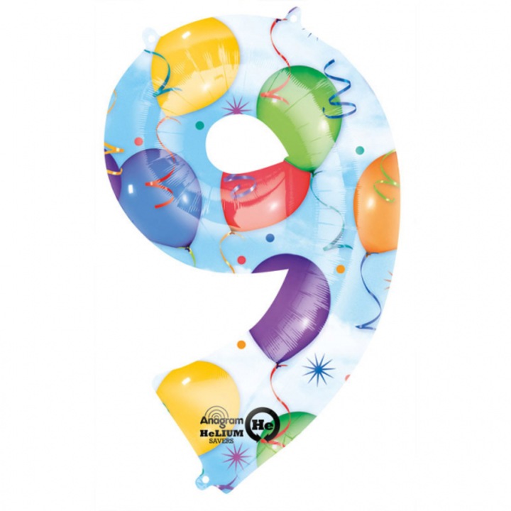Balon decorativ, Anagram, Folie, Cu model, Multicolor