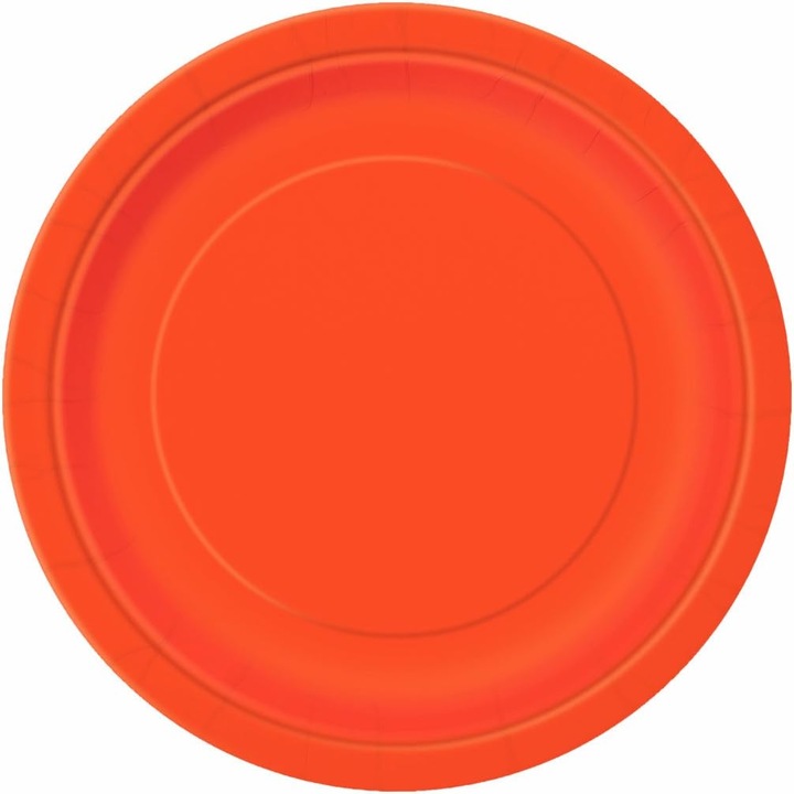 8 db eldobható tányér szett, Unique, Papír, 18 cm, Narancssárga