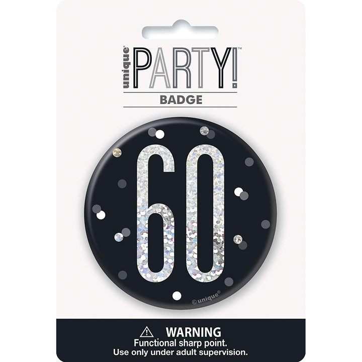 Jelvény, 60. évfordulóra, Egyedi, Fekete