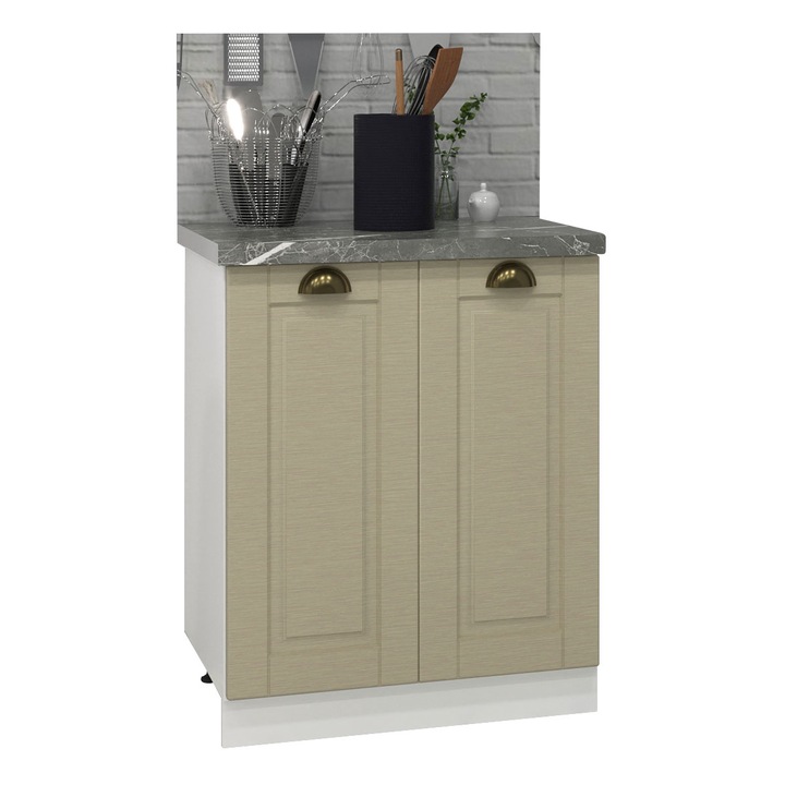 Corp inferior MDF bucatarie, Seria Square, Badenmob, 60x50x78cm, Fag