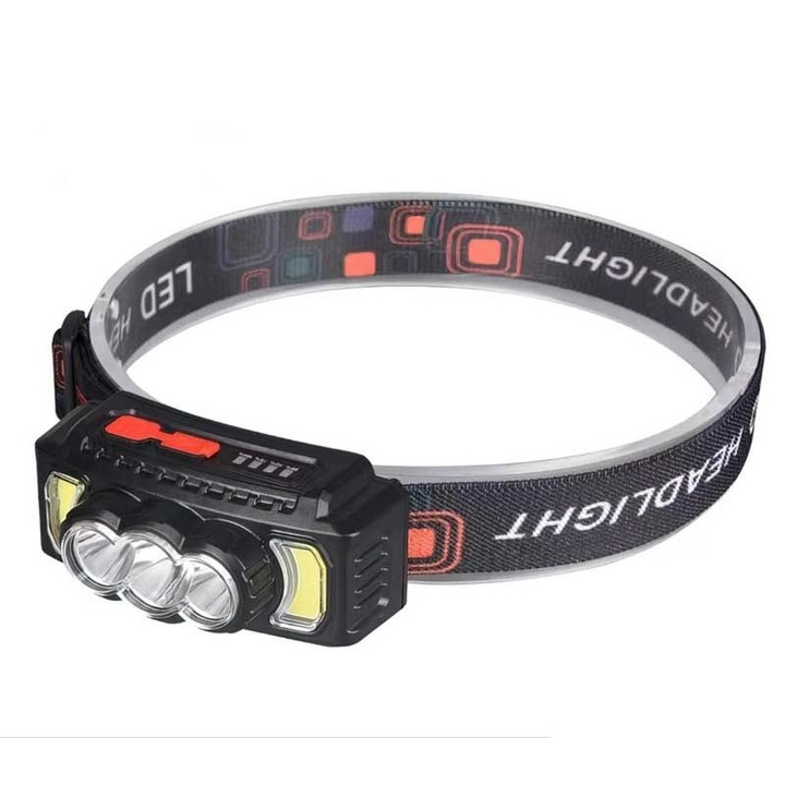 Акумулаторен челник, LED + COB, 7 режима на осветяване, 250lm, Miromoto®