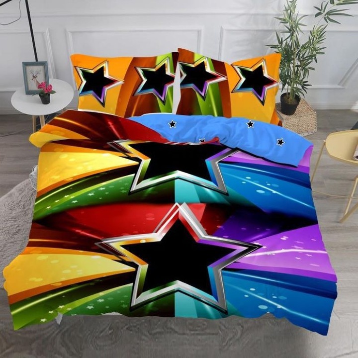 Dupla ágyneműgarnitúra, szatén pamut, 220 x 230 cm, 4 db, tarka, Casa de Vis, D-020