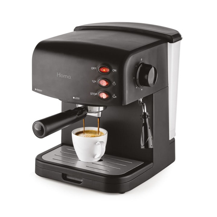Aparat espresso Homa HCM-8515, 850W, filtru dublu, duza de abur