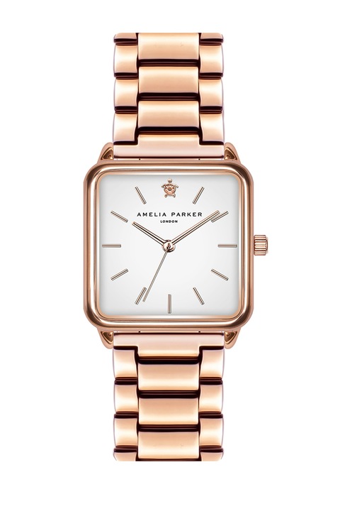 Amelia Parker, Правоъгълен часовник от неръждаема стомана, Rose Gold