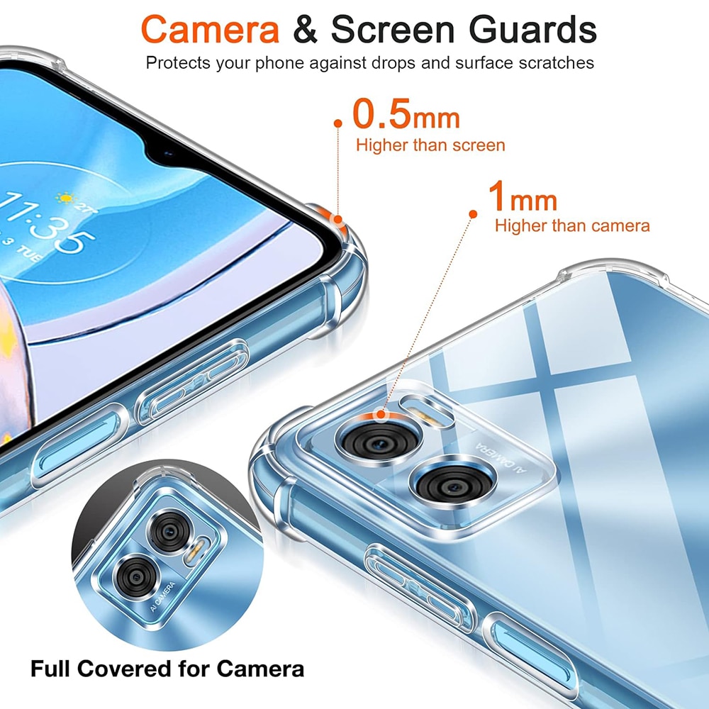 Husa antisoc pentru Motorola Moto E22 / Moto E22i, Accesorio Shockproof Silicone, Transparent