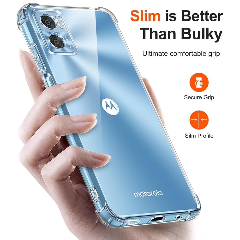 Husa antisoc pentru Motorola Moto E22 / Moto E22i, Accesorio Shockproof Silicone, Transparent