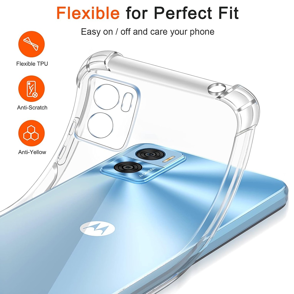 Husa antisoc pentru Motorola Moto E22 / Moto E22i, Accesorio Shockproof Silicone, Transparent