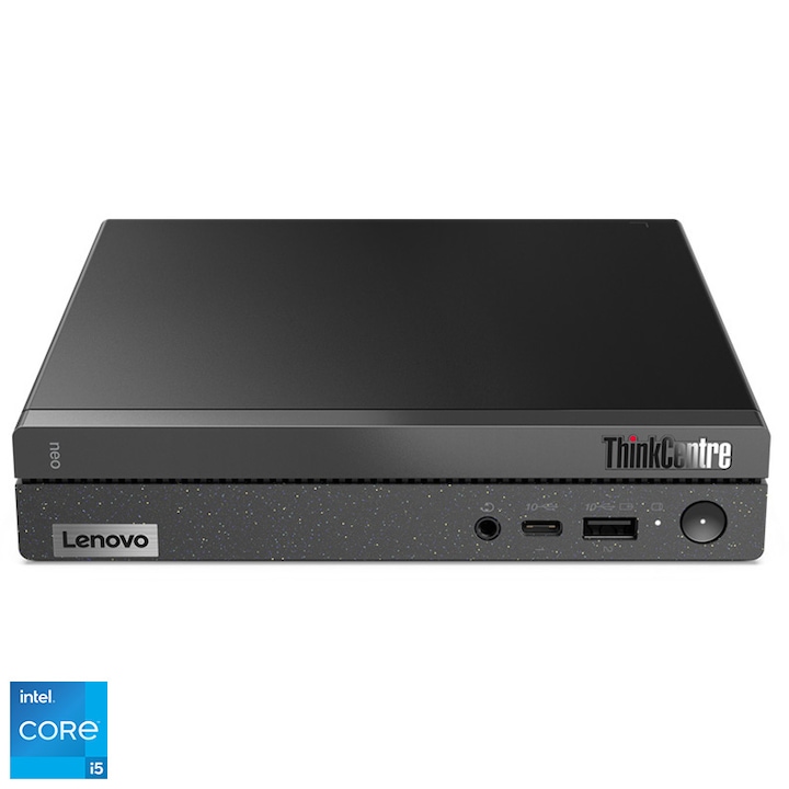 Lenovo ThinkCentre neo 50q Gen 4 asztali számítógép Intel® Core™ i5-13420H processzorral akár 4,60 GHz, 16 GB DDR4, 512 GB SSD, Intel® UHD Graphics, No OS, Nemzetközi angol billentyűzet, fekete