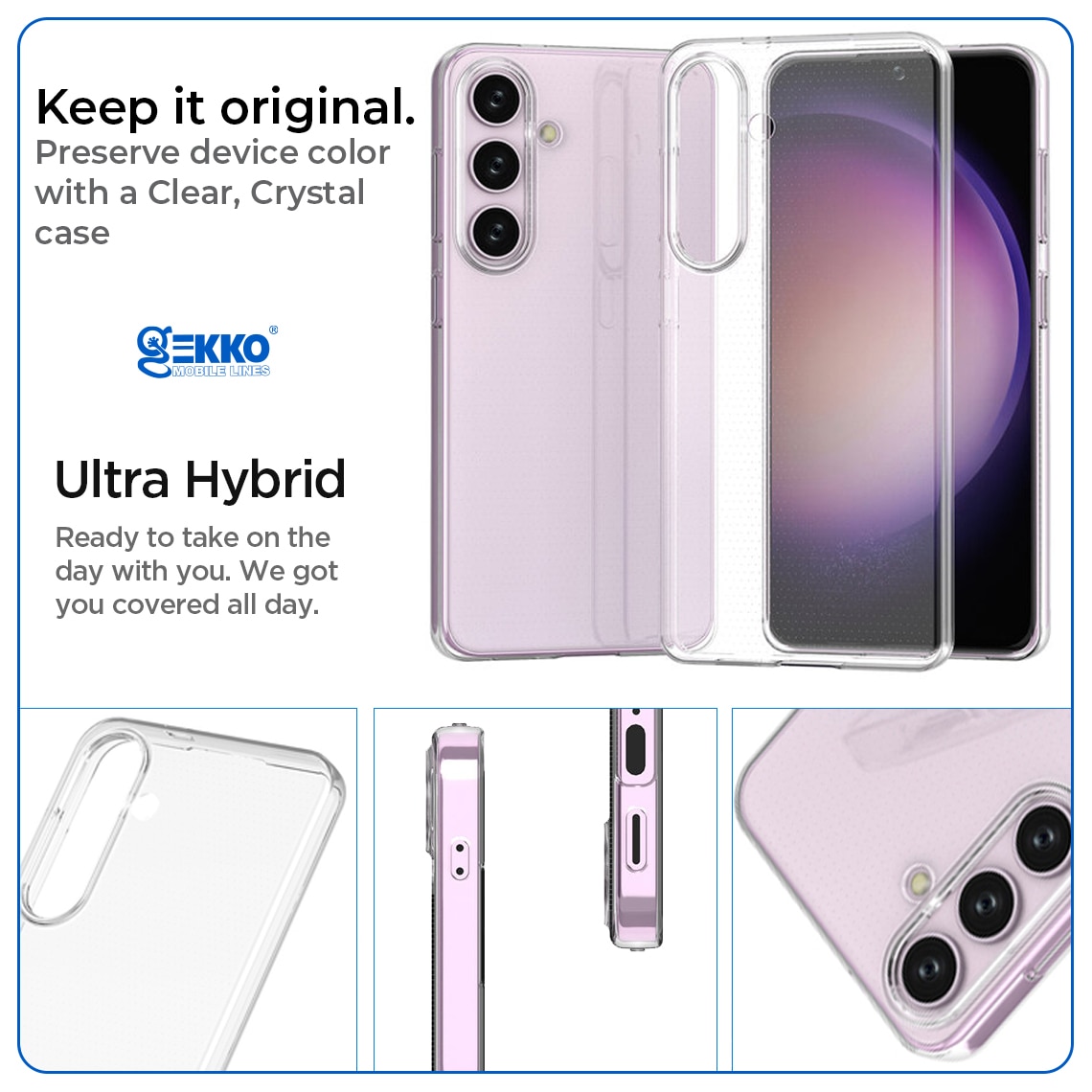 Husa pentru Samsung S24 Plus, din silicon gel, Clear, Ultrasubtire 0.3mm, Gekko, Transparenta