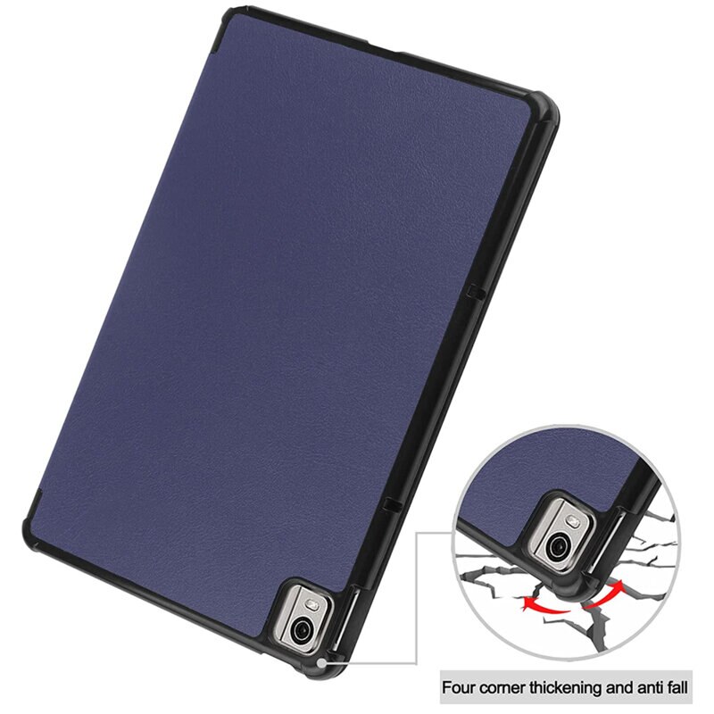 Husa de protectie flip cover pentru tableta compatibila cu Nokia T21, FoldPro, tip stand, piele ecologica, Albastru