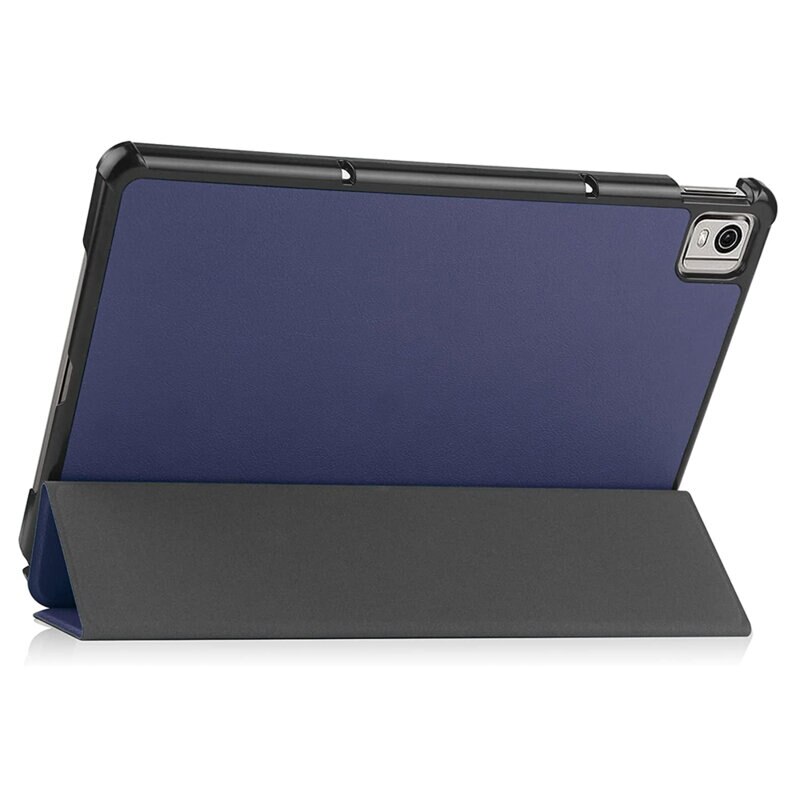 Husa de protectie flip cover pentru tableta compatibila cu Nokia T21, FoldPro, tip stand, piele ecologica, Albastru