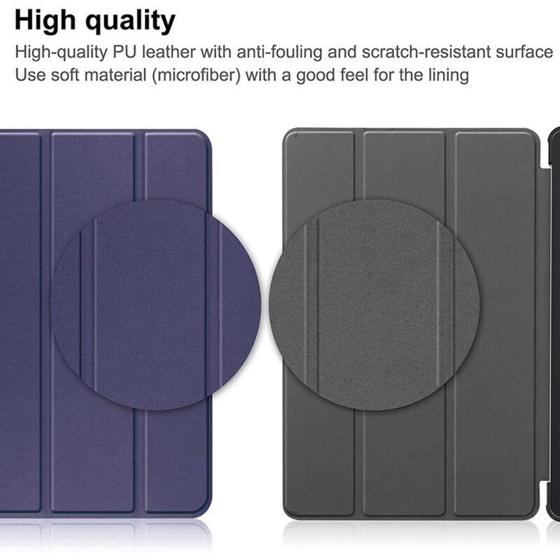 Husa de protectie flip cover pentru tableta compatibila cu Nokia T21, FoldPro, tip stand, piele ecologica, Albastru